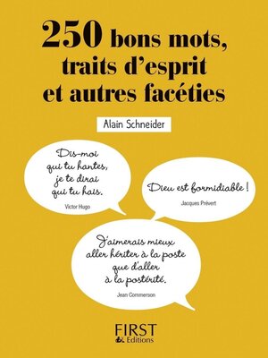 cover image of Petit Livre--250 bons mots, traits d'esprit et autres facéties